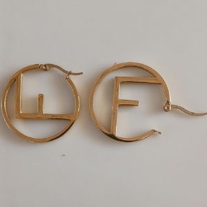 New Never Worn Fendi Gold Hoop Earrings